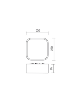 Stropna svetilka SCREEN IP PL LED 14W 3000K IP44 BK/GLASS - slika 3