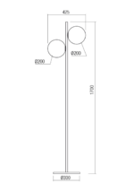 Talna svetilka TALIS LAMP 2X42W E27 BK - slika 3