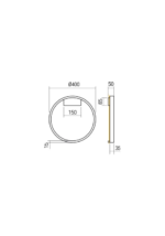 Stenska svetilka/Stropna FEBE AP/PL LED 24W 3000K D400 SWH - slika 3