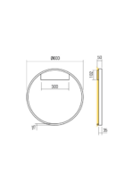 Stenska svetilka/Stropna FEBE AP/PL LED 37W 3000K D600 SWH - slika 3