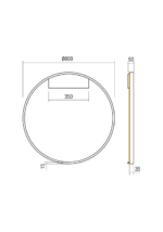 Stenska svetilka/Stropna FEBE AP/PL LED 50W 3000K D800 MGD - slika 3