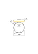 Stenska svetilka/Stropna FEBE AP/PL LED RD 24W 3000K D400 SWH - slika 3