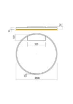 Stenska svetilka/Stropna FEBE AP/PL LED RD 50W 4000K D800 MGD - slika 3