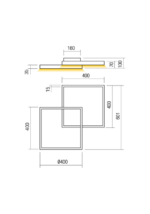 Stropna svetilka FEBE PL LED SQ 62W 3000K D2*400*400 MGD - slika 3