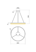Stropna svetilka FEBE SU LED RD 37W 3000K D600 MGD - slika 3