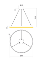 Stropna svetilka FEBE SU LED RD 50W 3000K D800 MGD - slika 3