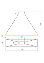 Stropna svetilka FEBE SU LED 50W 3000K D300*1200 SBK - slika 3