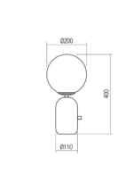 Namizna svetilka HELIOS VE 1x42W E27 MATT BLACK /WHITE GLASS D200 - slika 3