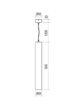 Stropna svetilka CORINTH SU 1X7W GU10 H500 SBK - slika 3