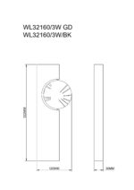 Stenska svetilka Flux črna+zlata WL32160/3W/BK - slika 2