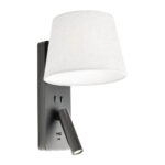 Stenska svetilka NEMIA STRUCTURA AP LED 1x3W E27 USB 3000K BK