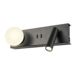 Stenska svetilka NORMA AP LONG LED 5W+3W 2700K BK