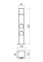 Talna svetilka VOLT ST H50 LED WITH 2 SOCKETS 13W IP54 DGR 3000K - slika 2