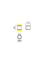 Stenska svetilka ETA AP LED COB 2X6W IP54 DG 4000K - slika 2
