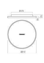 Stropna svetilka BUTTON PL LED 39W+13W CCT 2700K-3000K WH - slika 3