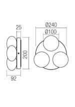 Stropna svetilka OVUM PL LED 3X5W 3000/4000K IP44 CH - slika 3