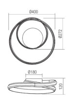 Stenska svetilka/Stropna TORSION AP LED 30W D400 3000/4000K WH - slika 3