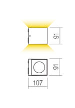 Stenska svetilka TEKO AP LED COB 13.8W IP65 DB 3000K - slika 2