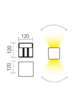 Stenska svetilka VARY AP LED 2x10W IP54 SWH 3000K - slika 2