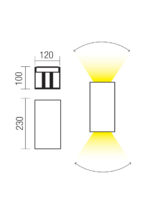 Stenska svetilka VARY AP COB LED 20W IP54 DB 4000K - slika 2