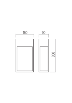 Stenska svetilka STAND AP 20W IP65 SWH 3000K - slika 2