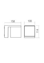 Stenska svetilka KUB AP LED 18W IP54 DG 3000K - slika 2