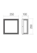 Stropna svetilka QUADRIS PL LED COB 20W IP54 SWH CCT 2700K-3000K - slika 2