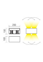 Stenska svetilka VARY AP LED 4X5W IP54 SWH 2700K - slika 2