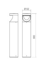 Talna svetilka XWALK ST H80 LED 12W IP65 DG 2700K - slika 2