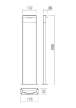 Talna svetilka POLIFEMO ST H70 LED SMD 8W IP65 DG 2700K - slika 2