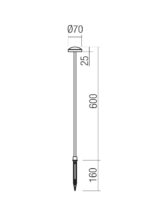 Talna svetilka SPILLO PICHET H60 LED 3.5W IP65 AB 2700K - slika 2