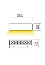 Stenska svetilka AROOS AP LED 7.5W IP65 DG 3000K - slika 2