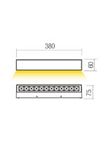Stenska svetilka AROOS AP LED 14.5W IP65 DG 2700K (5.1.2) 380MM - slika 2