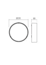 Stropna svetilka NOX PL LED 21W DALI IP65 CCT2700K-3000K CO (Ro) (5.1.2) D220MM - slika 2