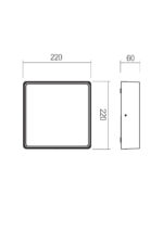 Stropna svetilka NOX PL LED 7W/9W/11W/13W/15,5W/17,5W/19,2W/21W ADJUSTABLE IP65 CCT2700K-3000K CO (Sq) (5.1.2) 220MM - slika 2