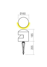Talna svetilka CLIFF PICHET/ST D16xH18.5 8W 24V DC IP65 DG 2700K (5.1.2) 180dgr - slika 2