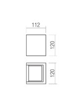 Stenska svetilka PETRA AP LED 2x6W IP54 DG 3000K (5.1.2) 120MM - slika 2