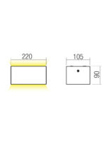 Stenska svetilka LIMAS AP LED 2x12W DALI IP65 CCT 2700K-3000K DG (5.1.2) 220MM - slika 2