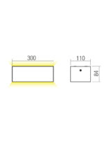 Stenska svetilka LIMAS AP LED 2x20W DALI IP65 CCT 2700K-3000K DG (5.1.2) 300MM - slika 2