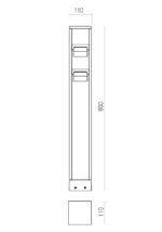 Talna svetilka XROCK ST H80 LED 2x9W IP65 CT 2700K - slika 2