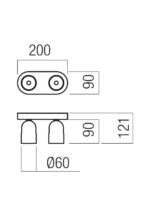 Stenska svetilka KOBE AP/PL LED 16W 3000K BK/SILVER COFFEE - slika 3