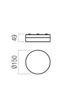 Stropna svetilka FRISBI PL LED 8W 3000K D150 IP44 WH - slika 3