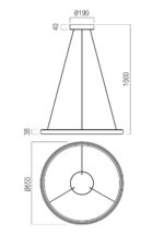 Stropna svetilka VANCE SU LED 35W+35W CCT D655 BG - slika 3