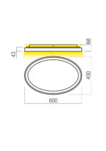 Stropna svetilka NOBU PL LED 60W 3000/4000K BK - slika 3