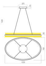 Stropna svetilka NOBU SU LED 120W 3000/4000K WH - slika 3