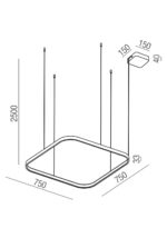 Stropna svetilka ORION SU LED 750 *750 58W CCT 2700/3000/4000K WH(4.1.2) (SQ)DALI - slika 3