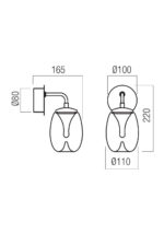 Stenska svetilka DROP AP LED 6W 3000K SBK - slika 3
